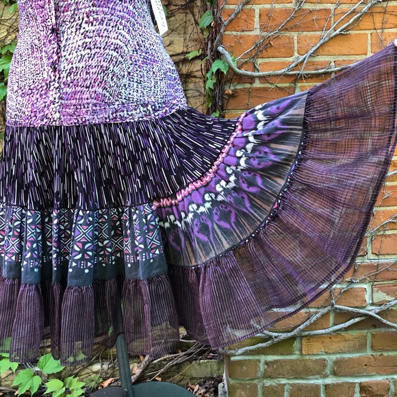 Large EMBODY Dress Upcycled Flared Boho Purple - Picture 4 of 9